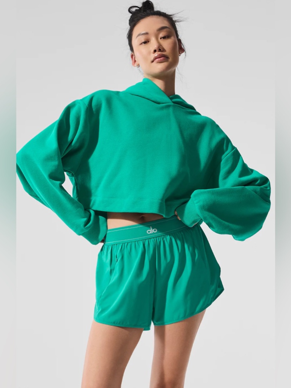 Alo Yoga Bae Hoodie Spruce Green ‎Size Medium